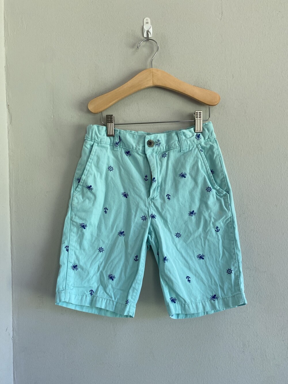 The Children's Place Aqua Nautical Embroidered Shorts Boys 8